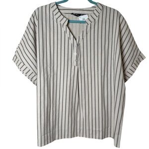 🍁 Lunnow Elegant Striped Black and White Women's Blouse